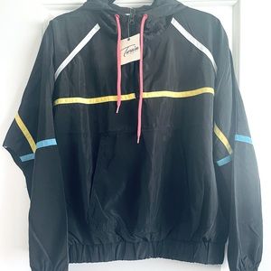 NWT. Hooded Pullover Windbreaker